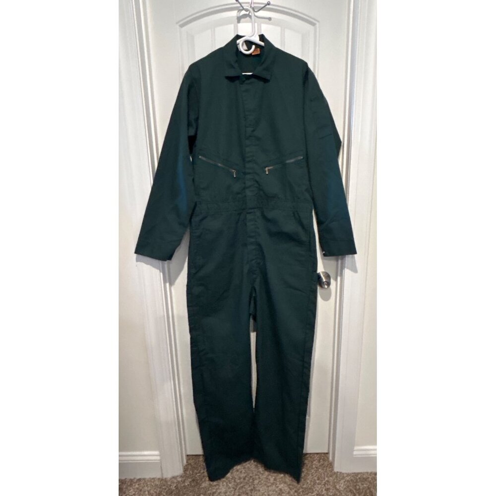 VTG Big Ben By Wrangler Green Coveralls 42 X-Long Full Zip Workwear Made In USA